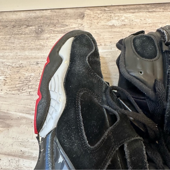 Nike Air Jordan 8 VIII Retro Bred Black Red GS‎ Size 7y Sneakers 305368-022 - Picture 11 of 16